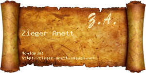 Zieger Anett névjegykártya